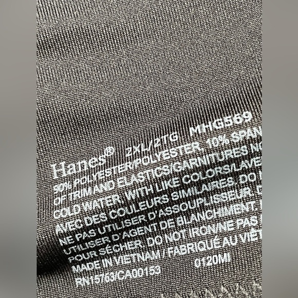 HANES T-Shirt Bra 2XL MHG569 Lightly Lined Wirefree Black Convertible NWT - Picture 9 of 9